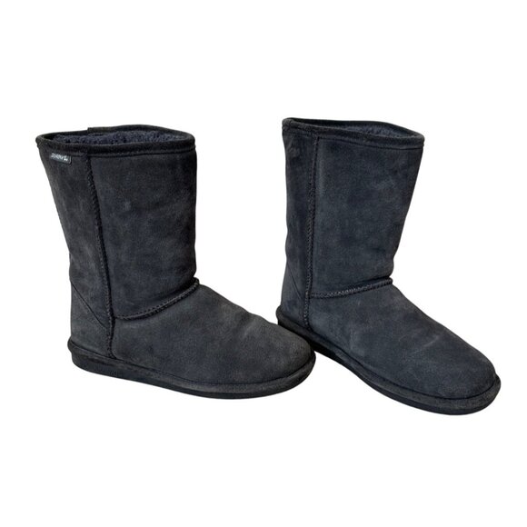 Bearpaw Emma Size 9 Shearling Fur Lined Winter 10" Boots Gray Suede - Picture 1 of 16